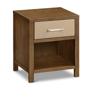 Eloise Assembled Nightstand in Natural Walnut & Performance Sand Eco-Weave