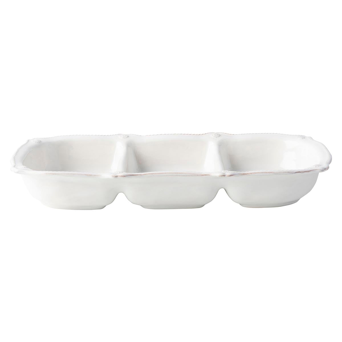 Berry & Thread 14" Triple Section Server - Whitewash