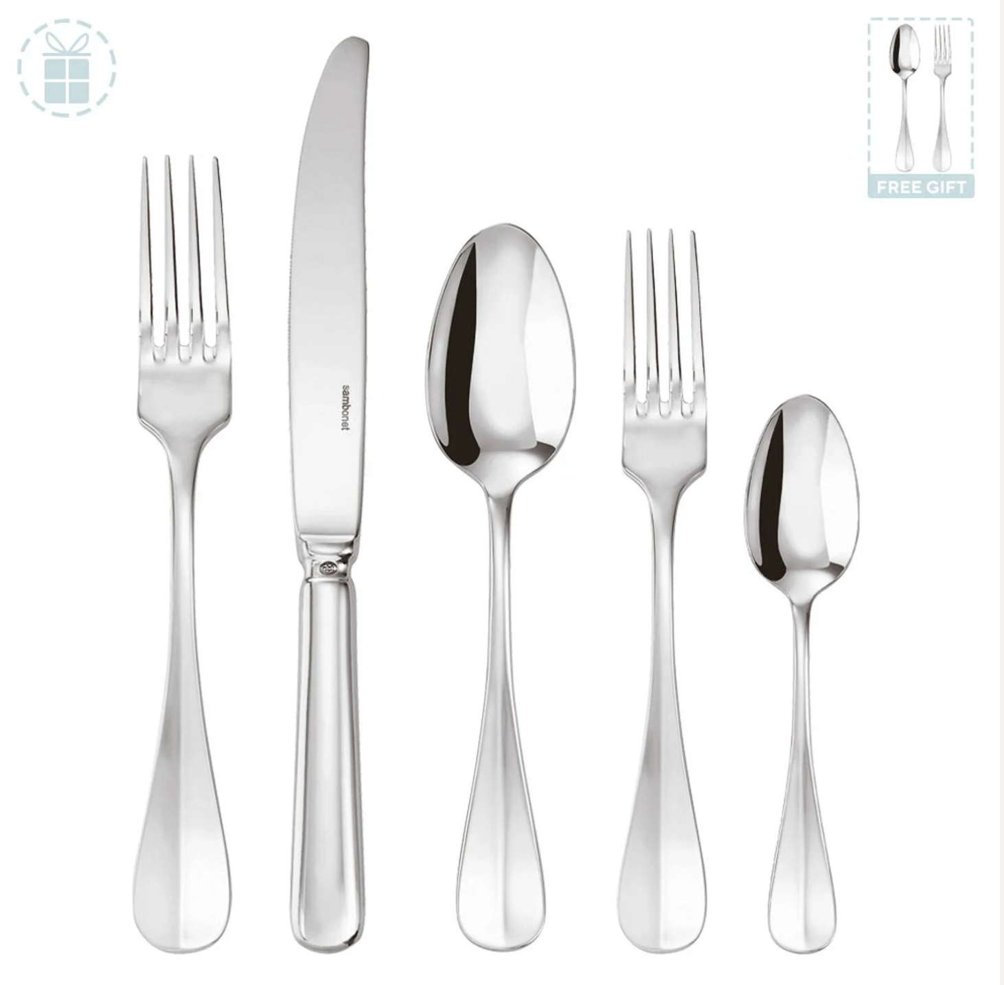 Baguette Flatware place setting, 20 pieces