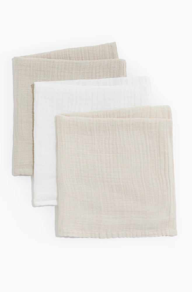 3-Pack Muslin Burp Cloths