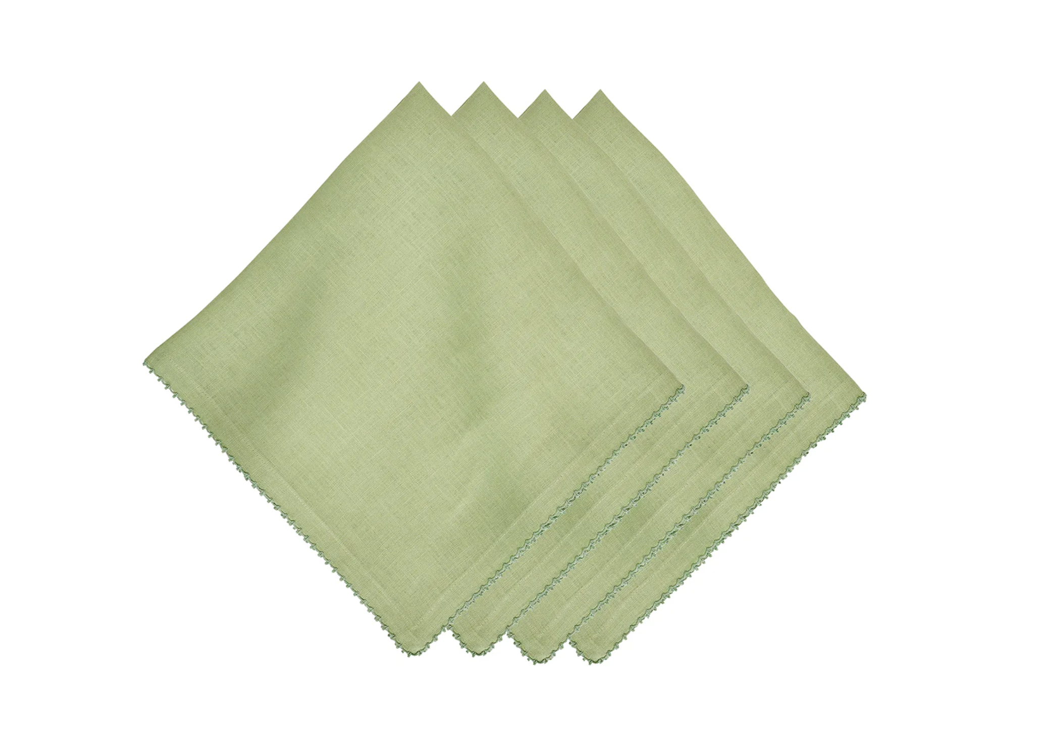 Berry Scallop Napkin in Light Green, Set of 4