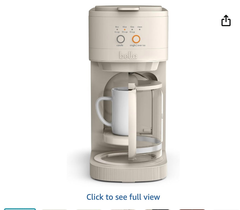bella VersaBrew 2-in1 Coffee Maker, Fits-anywhere Kitchenware, Brew 3 Sizes Carafes & Single Serve Cups, Dishwasher Safe Reusable Filter & Filter Holder, Iced Coffee Function, 60oz Tank, Oatmilk
