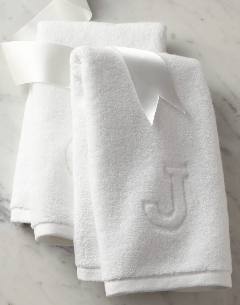 "H" Matouk Auberge Monogrammed Hand Towel