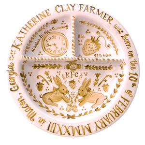 Children’s Divided Plate in Strawberry Thief with Bunnies