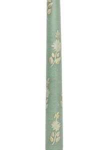 Sage Blossom Hand-Painted Taper Candles, Set of Two