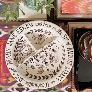 Children’s Divided Plate in Strawberry Thief with Bunnies
