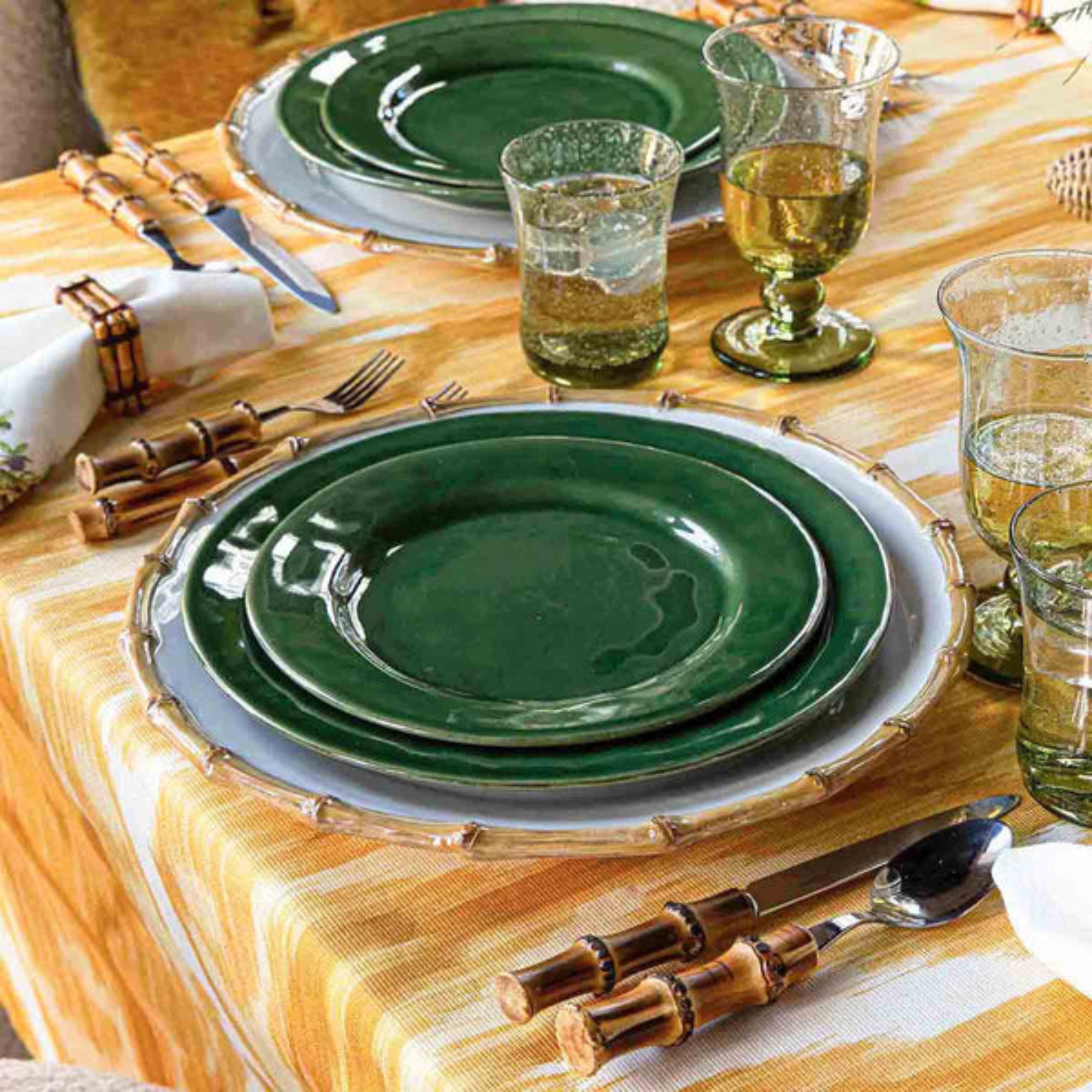 Juliska Puro Dessert/Salad Plate in Basil - Set of 4