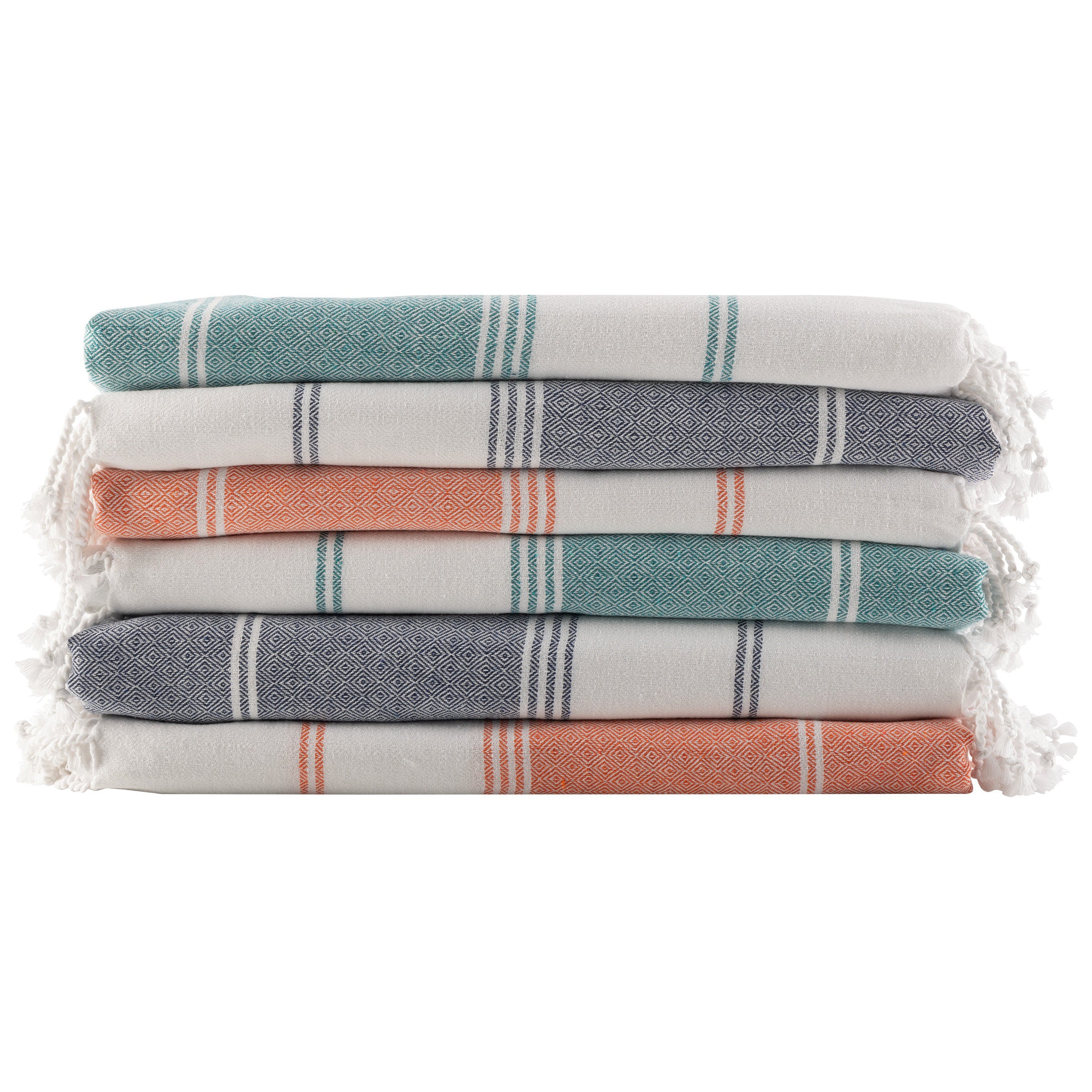 6 Pack Turkish Beach Towel Set - 39”X71” Oversized Beach Towels Bulk Lightweight Blankets Set - Quick Dry Sand Free Pool Accessories For Bathroom, Pool, Travel, Or Picnic By (Multicolor)