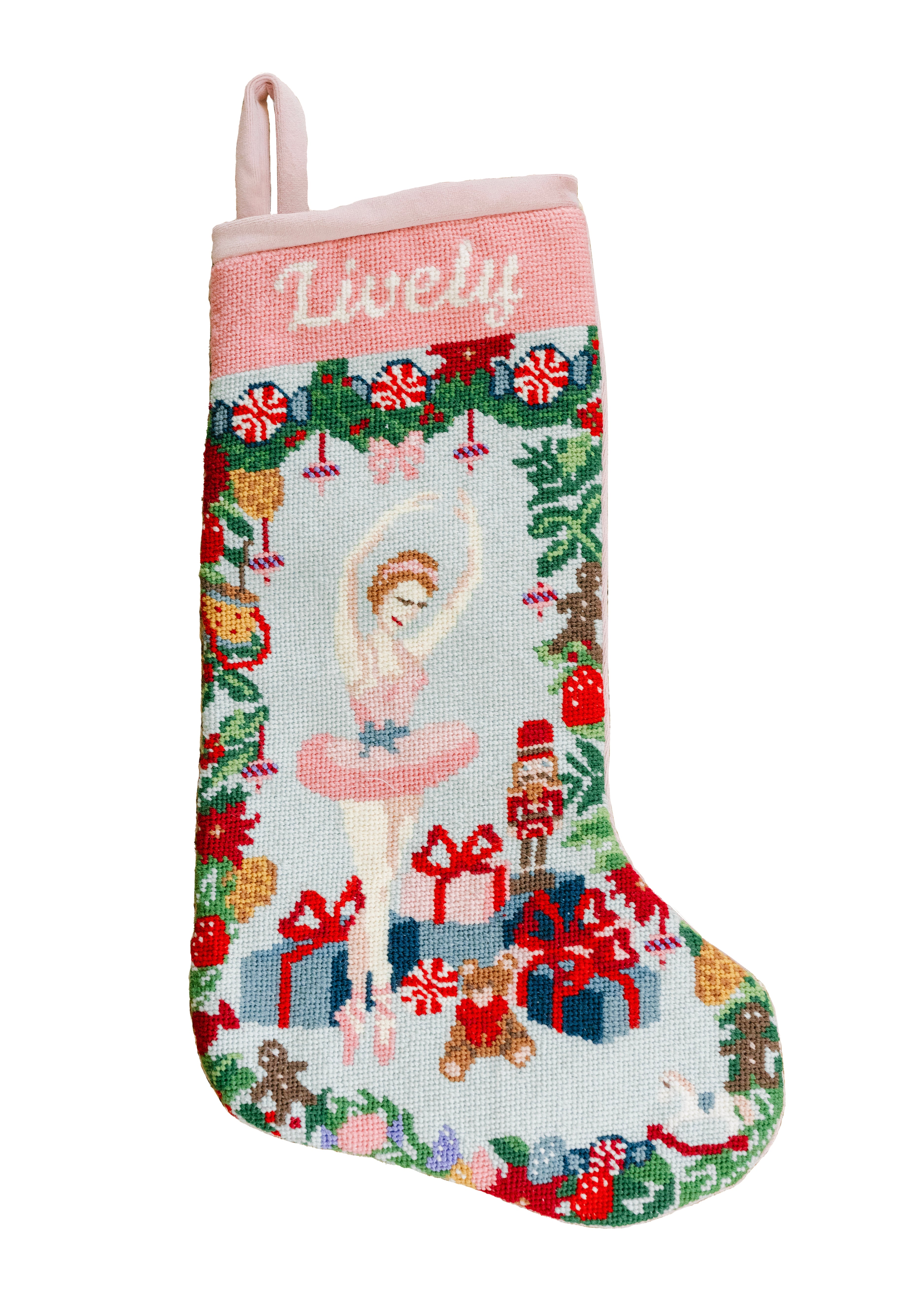 Stephanie Fishwick for Over The Moon Needlepoint Blonde Ballerina Stocking