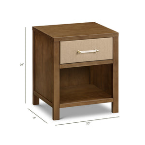 Eloise Assembled Nightstand in Natural Walnut & Performance Sand Eco-Weave