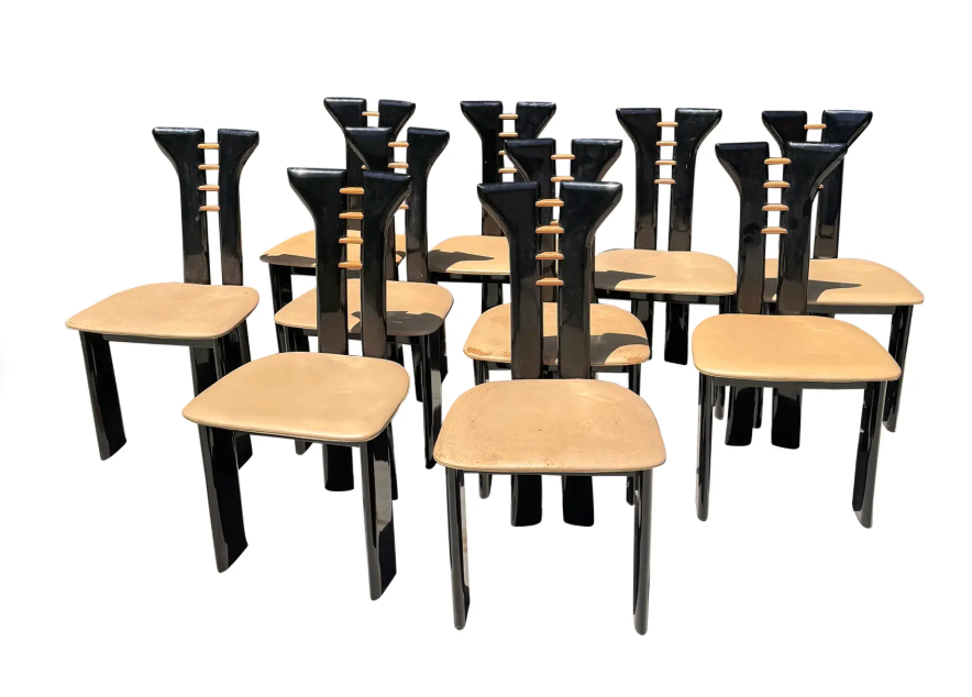 1970s Italian Made Pierre Cardin Dining Chairs for Roche Bobois, Set of 10