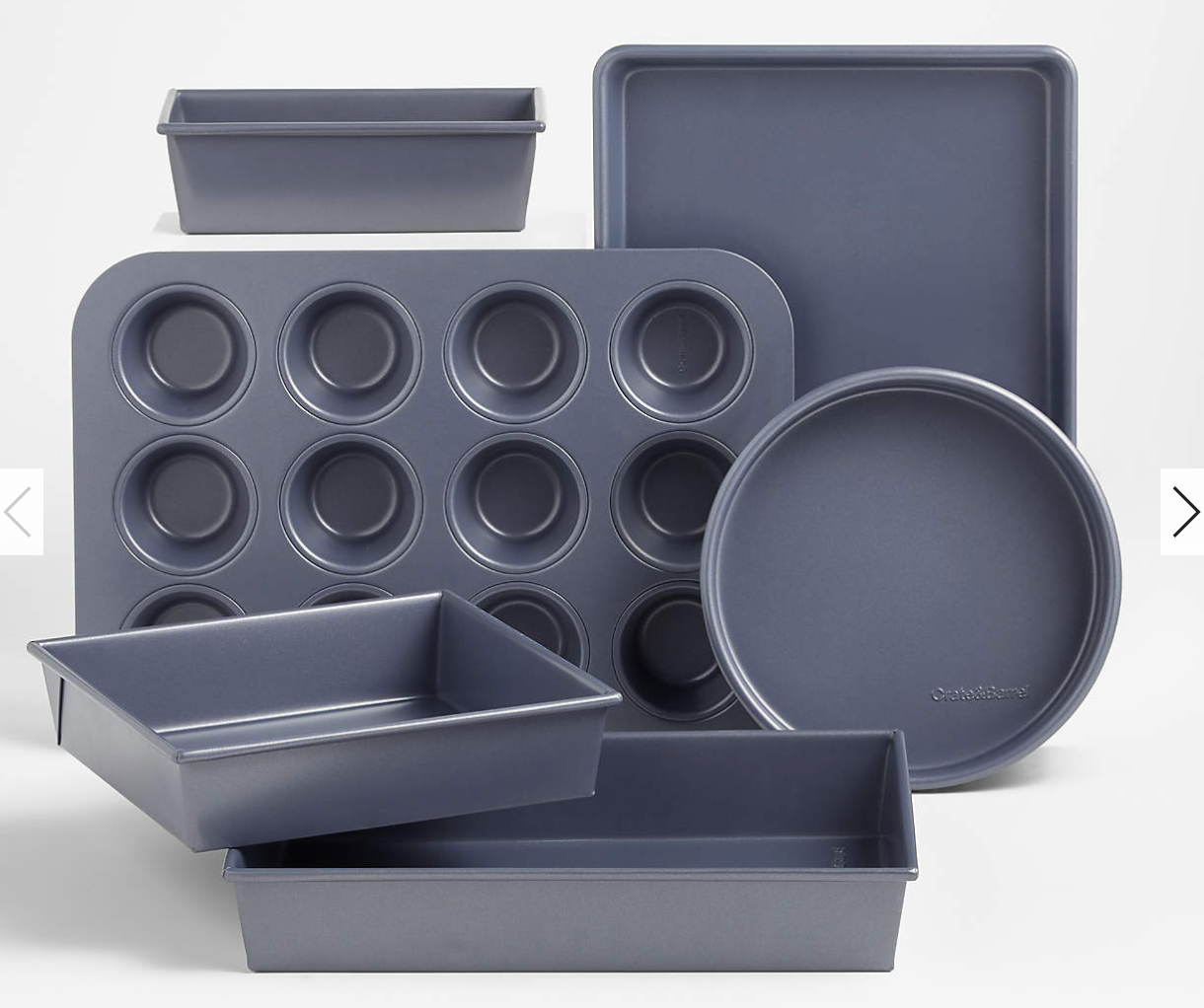 Crate & Barrel Slate Blue Bakeware 6-Piece Set
