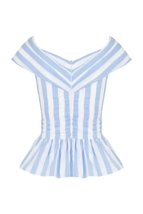 Aurelie Set in Blue & White Stripes