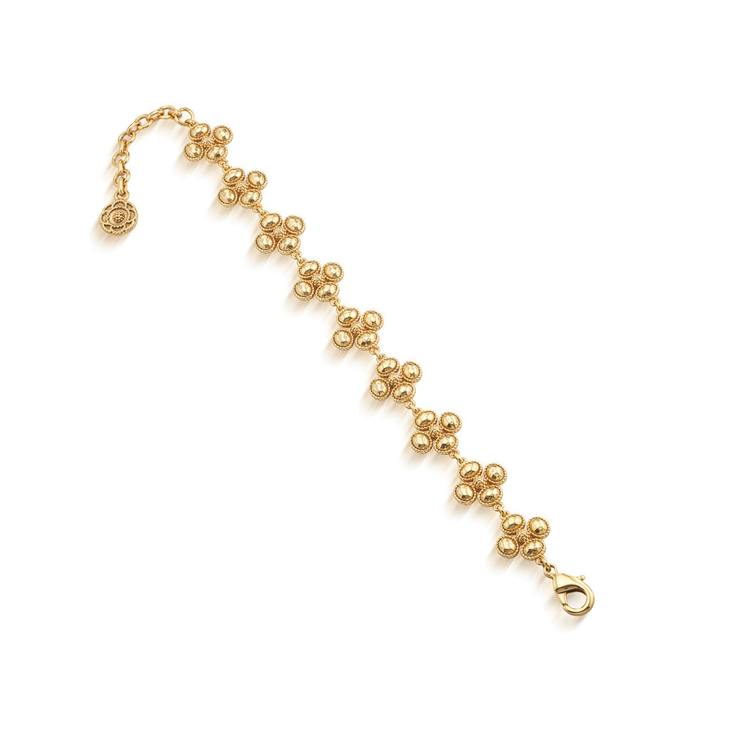 Berry Clover Linear Bracelet in Gold