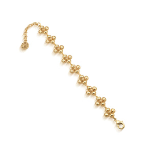 Berry Clover Linear Bracelet in Gold