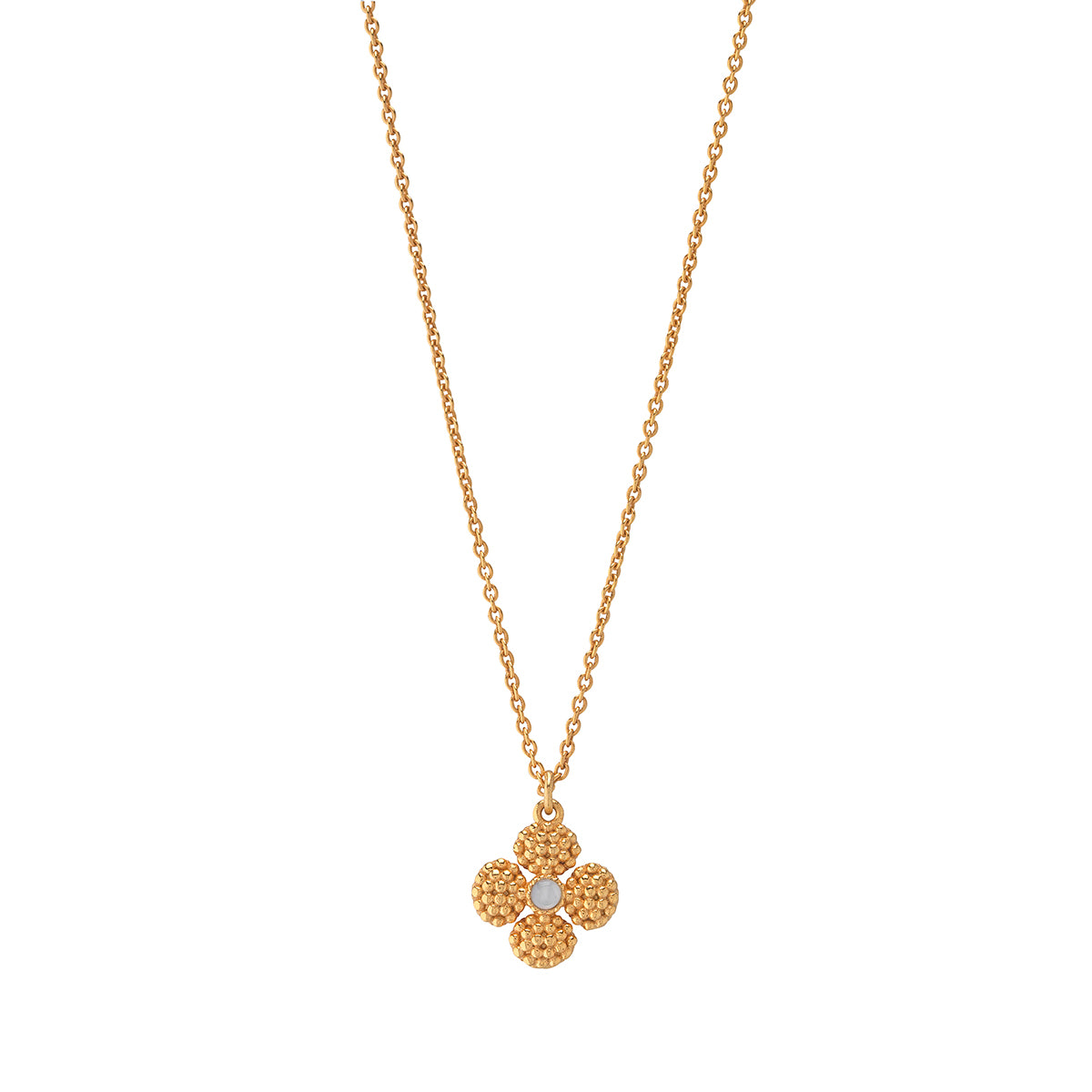 Berry Clover Double Sided Charm Necklace in MOP