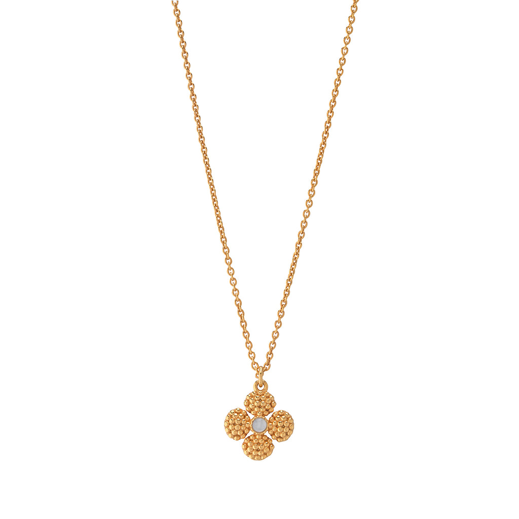 Berry Clover Double Sided Charm Necklace in MOP