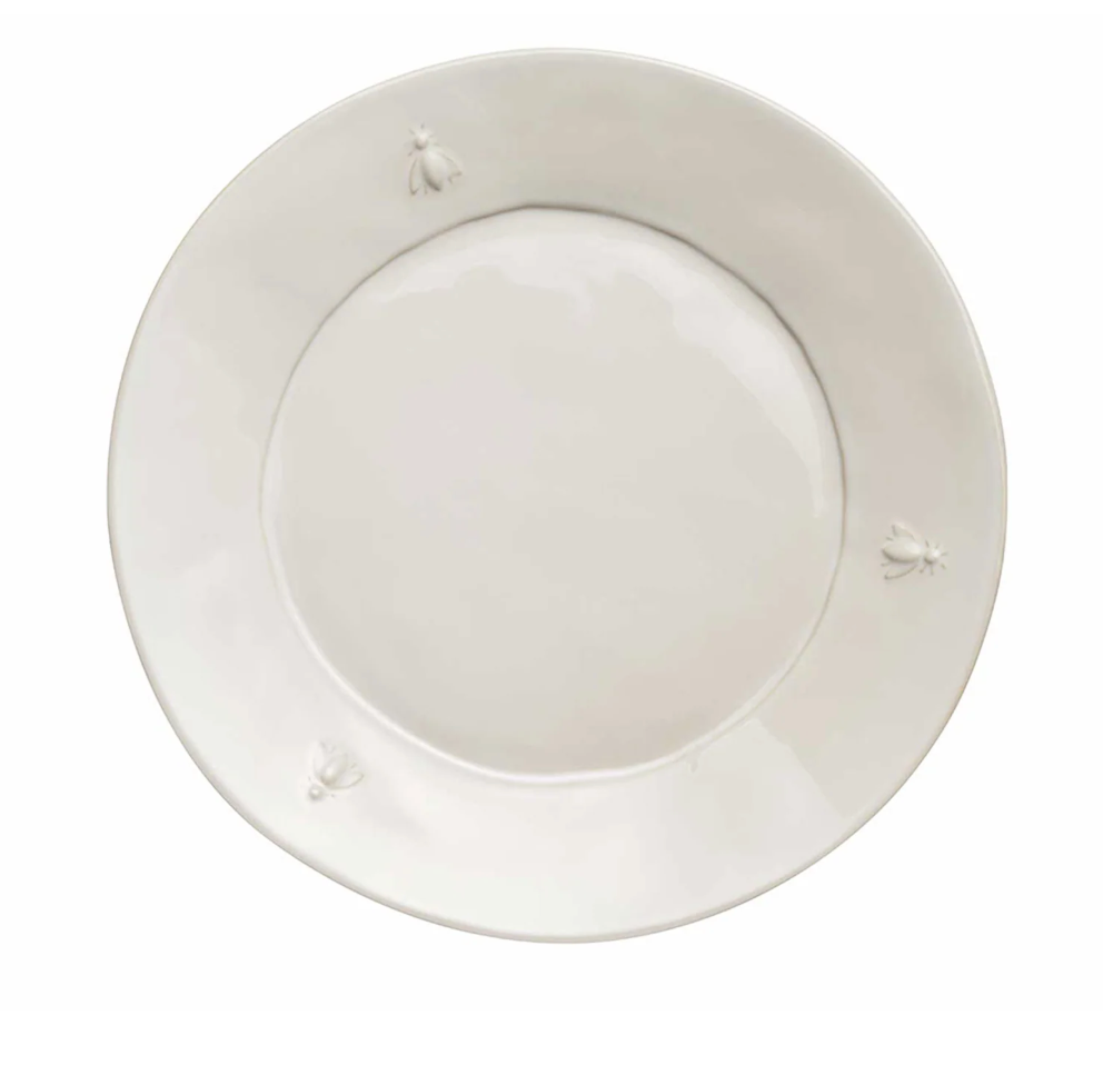 Bee Ceramic Dessert Plate Ecru (Set of 4)