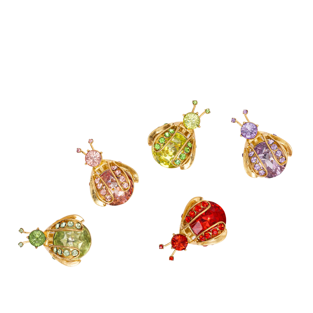 Gem Bug Clip Set in Rainbow