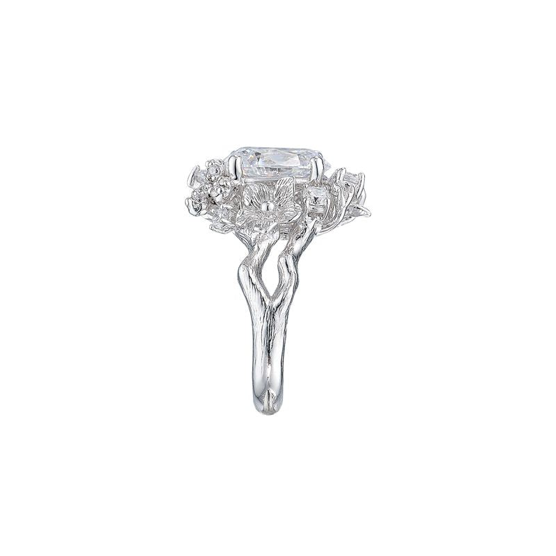 White Posy Diamond Ring