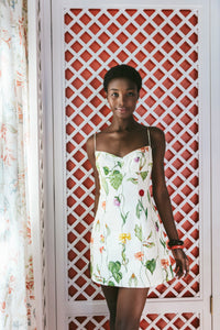 Cherry Mini Dress in Flora Trail Ivory