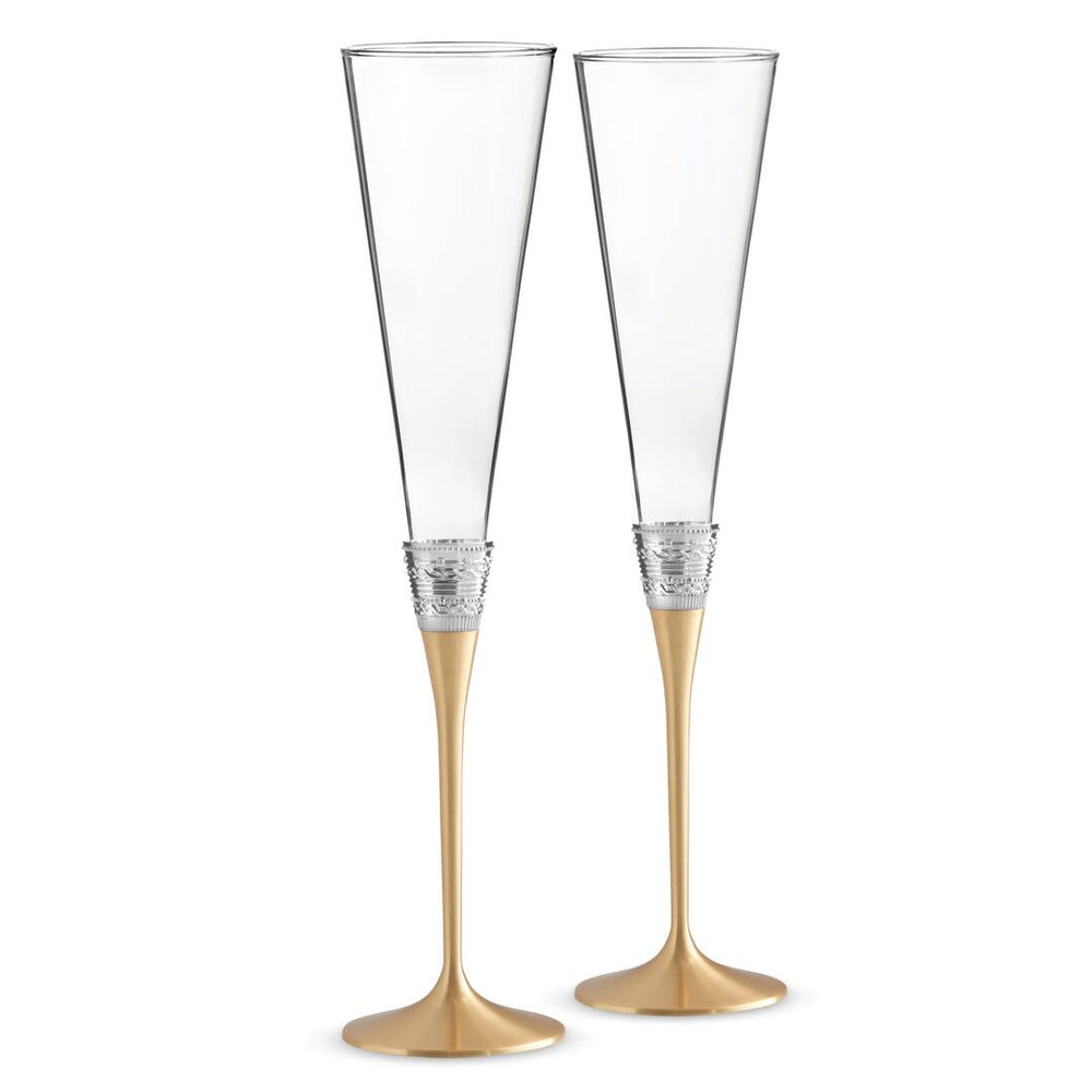 Vera Wang With Love Nouveau Toasting Flutes in Gold, Set of 2