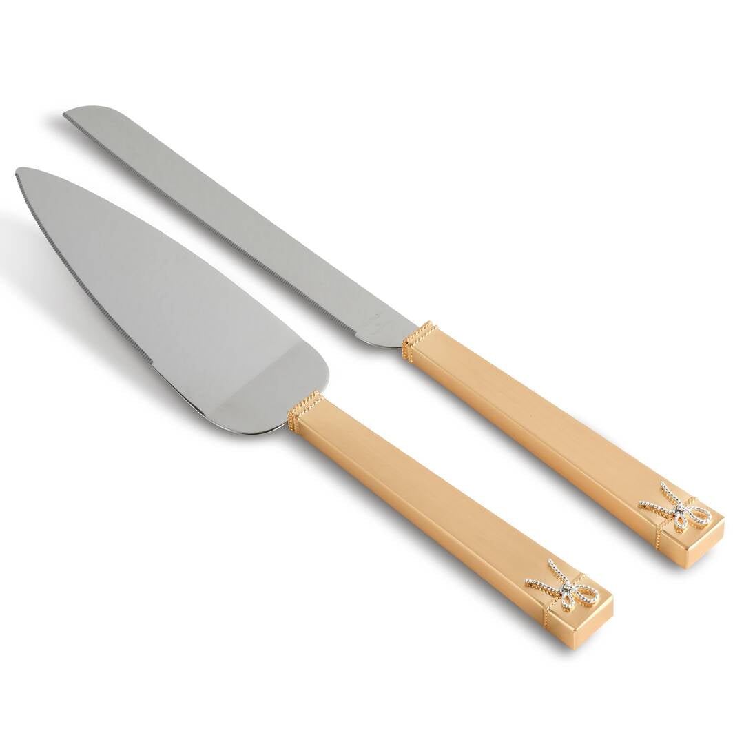 Vera Wang Love Knots Knife & Server in Gold