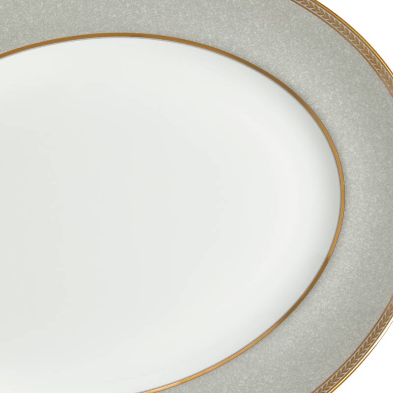 Renaissance Grey Oval Platter, 13.75"