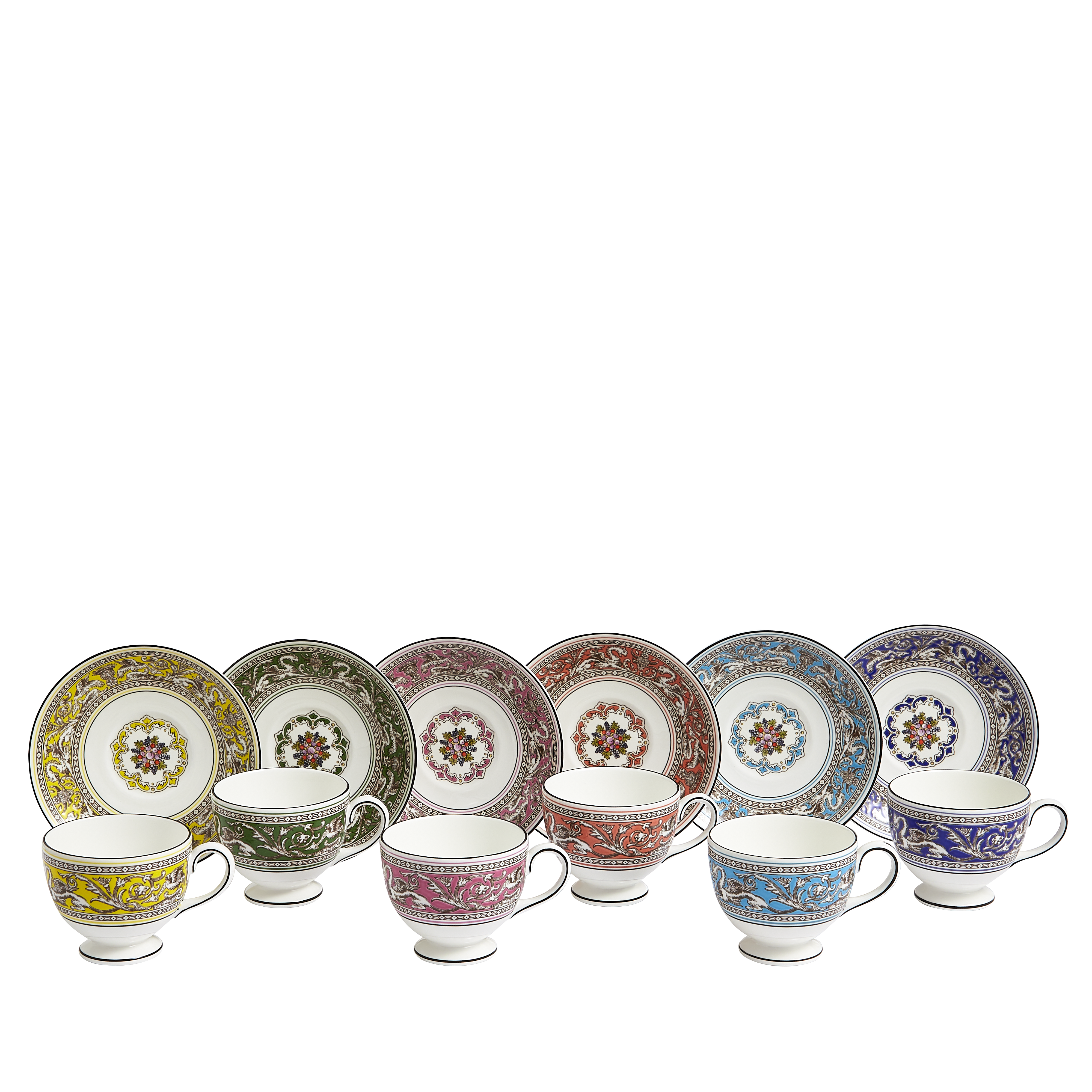 Florentine Teacup Saucer, Set of 6