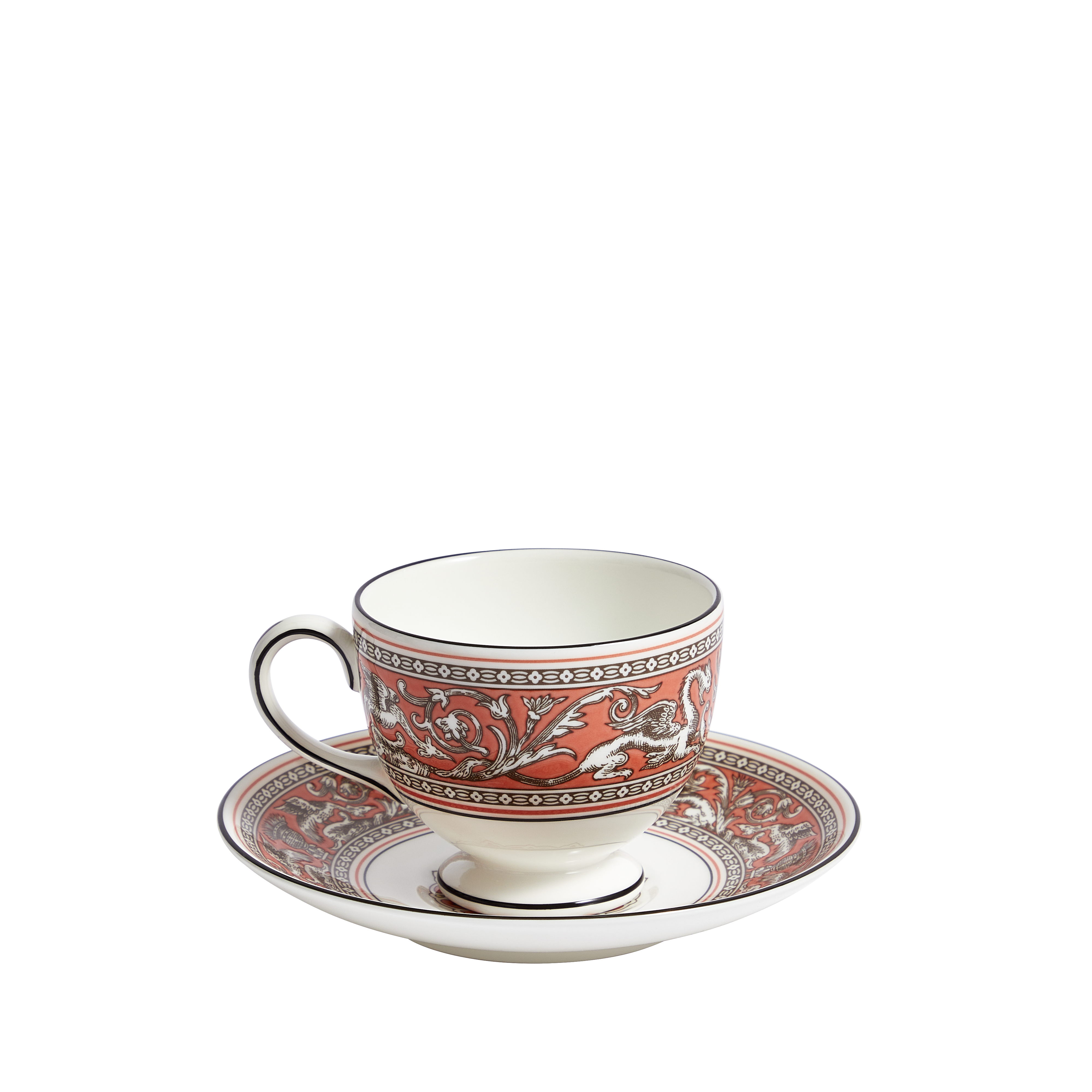 Florentine Salmon Teacup Saucer