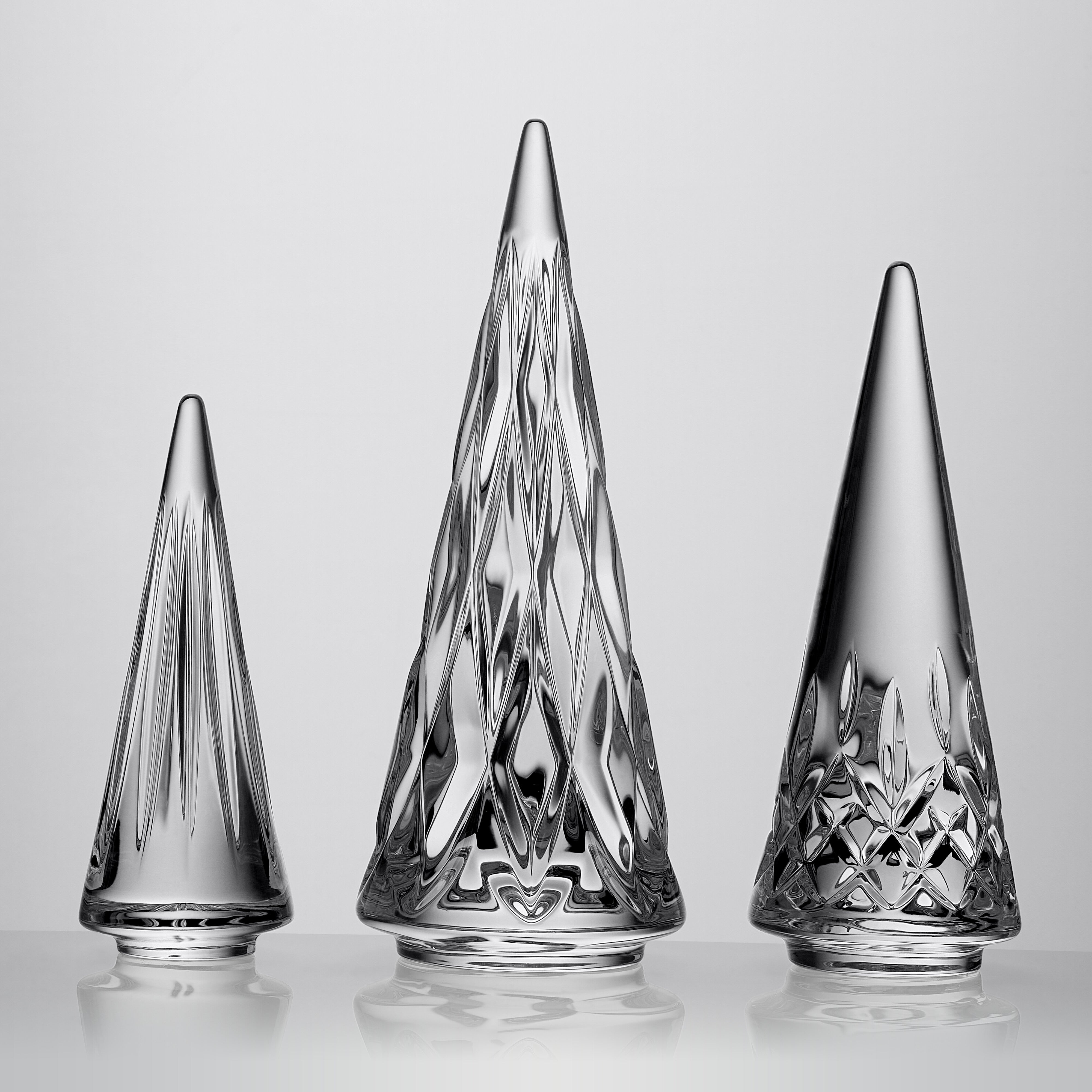 Lismore Diamond Crystal Tree Set of 3