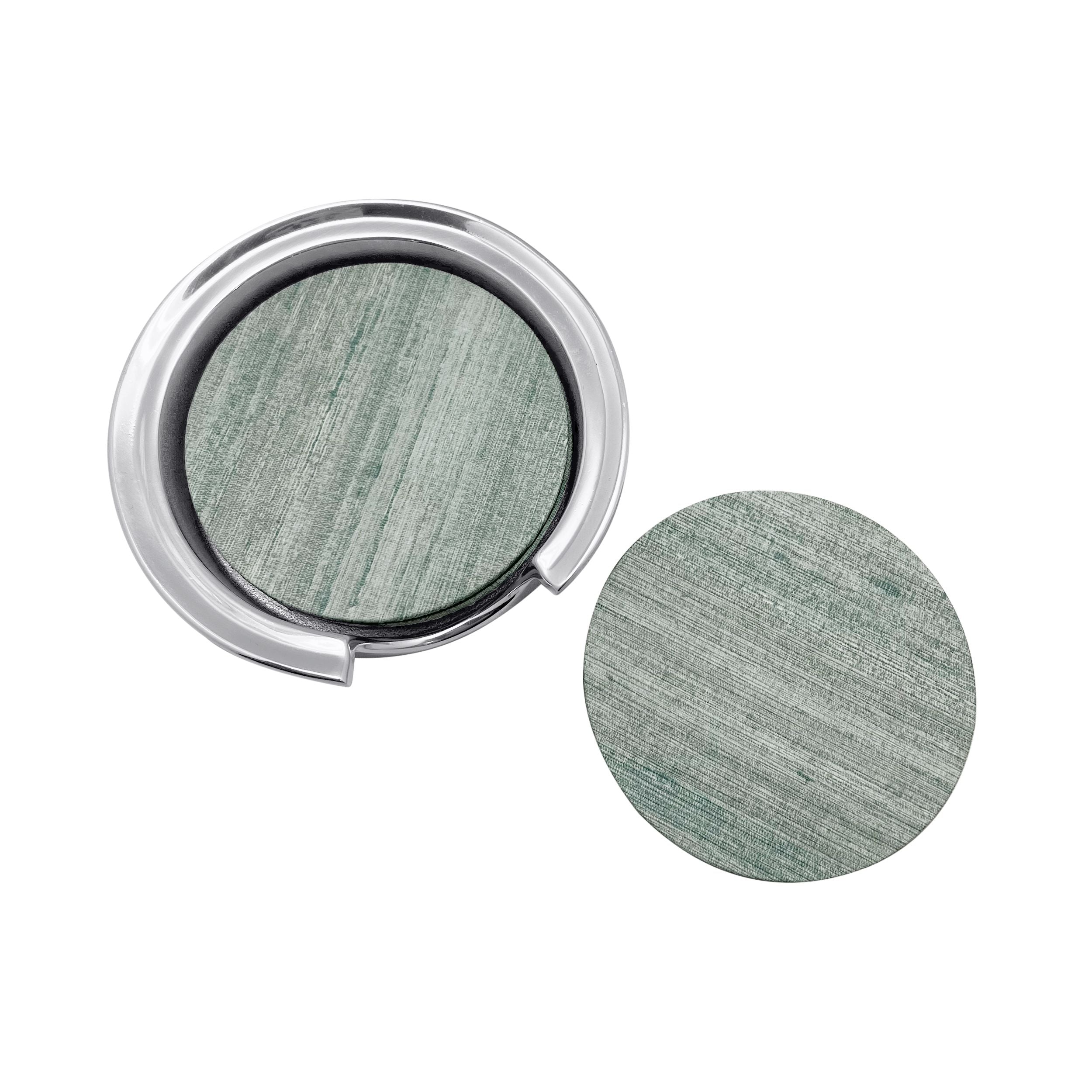 Capri Faux Grasscloth Signature Coaster, Set of 2