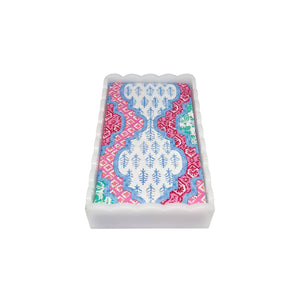 Provençal Cotton Pink White Scalloped Guest Towel Box Set