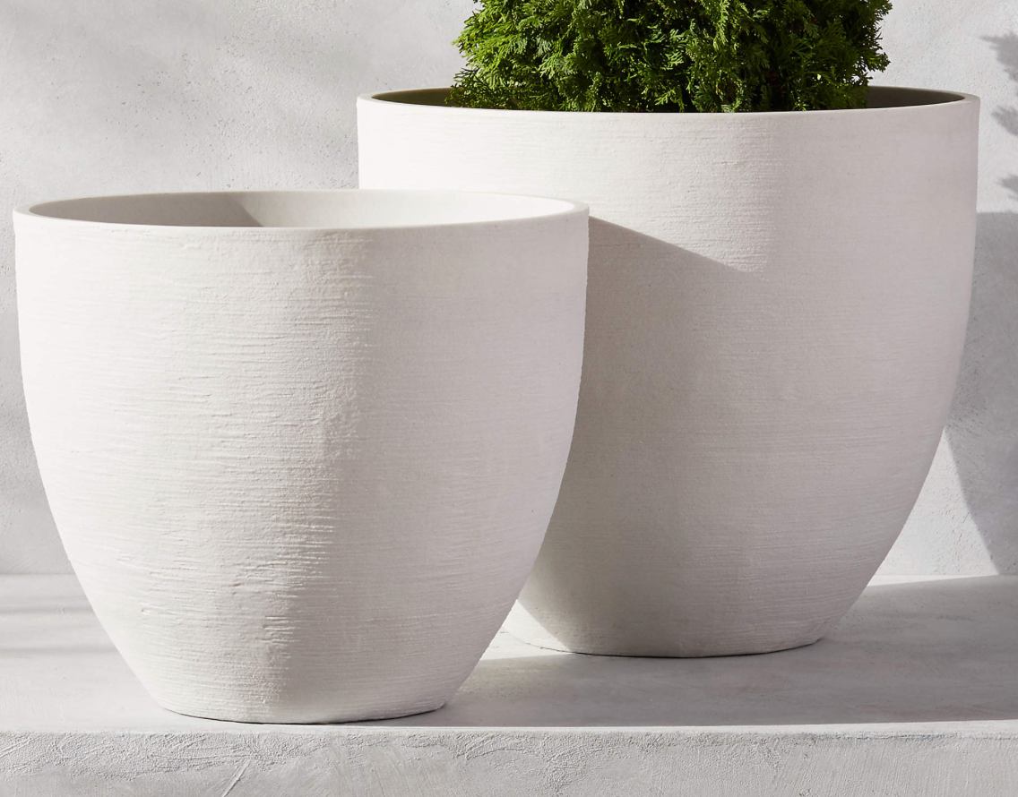 Castino White Outdoor Planter Medium