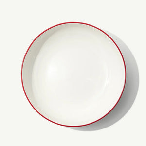 Serving Bowl in Red Rim