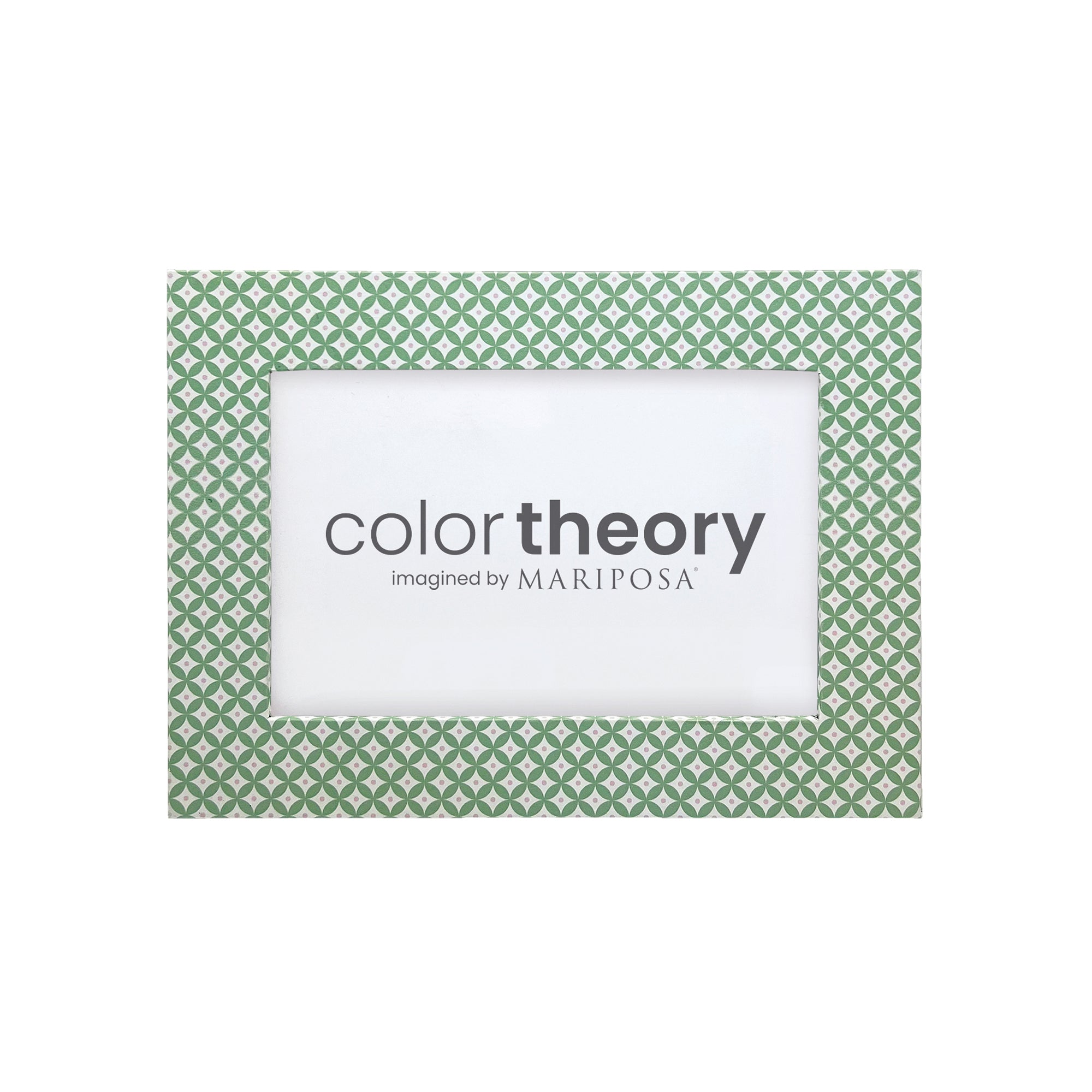 Double Sided Geometric Green and Rosa Pink 4x6 Frame