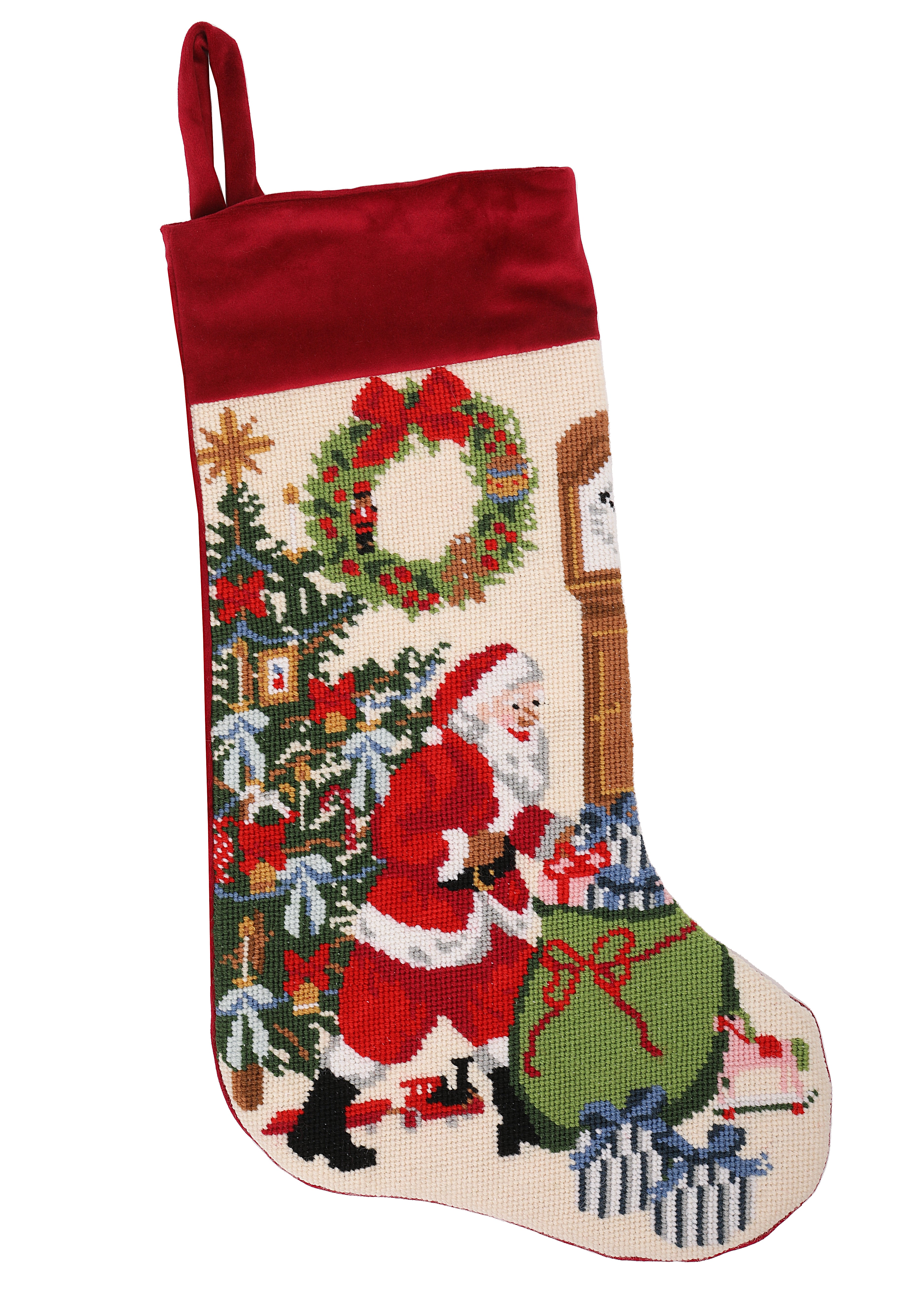 Stephanie Fishwick for Over The Moon Velvet Cuff Santa Stocking