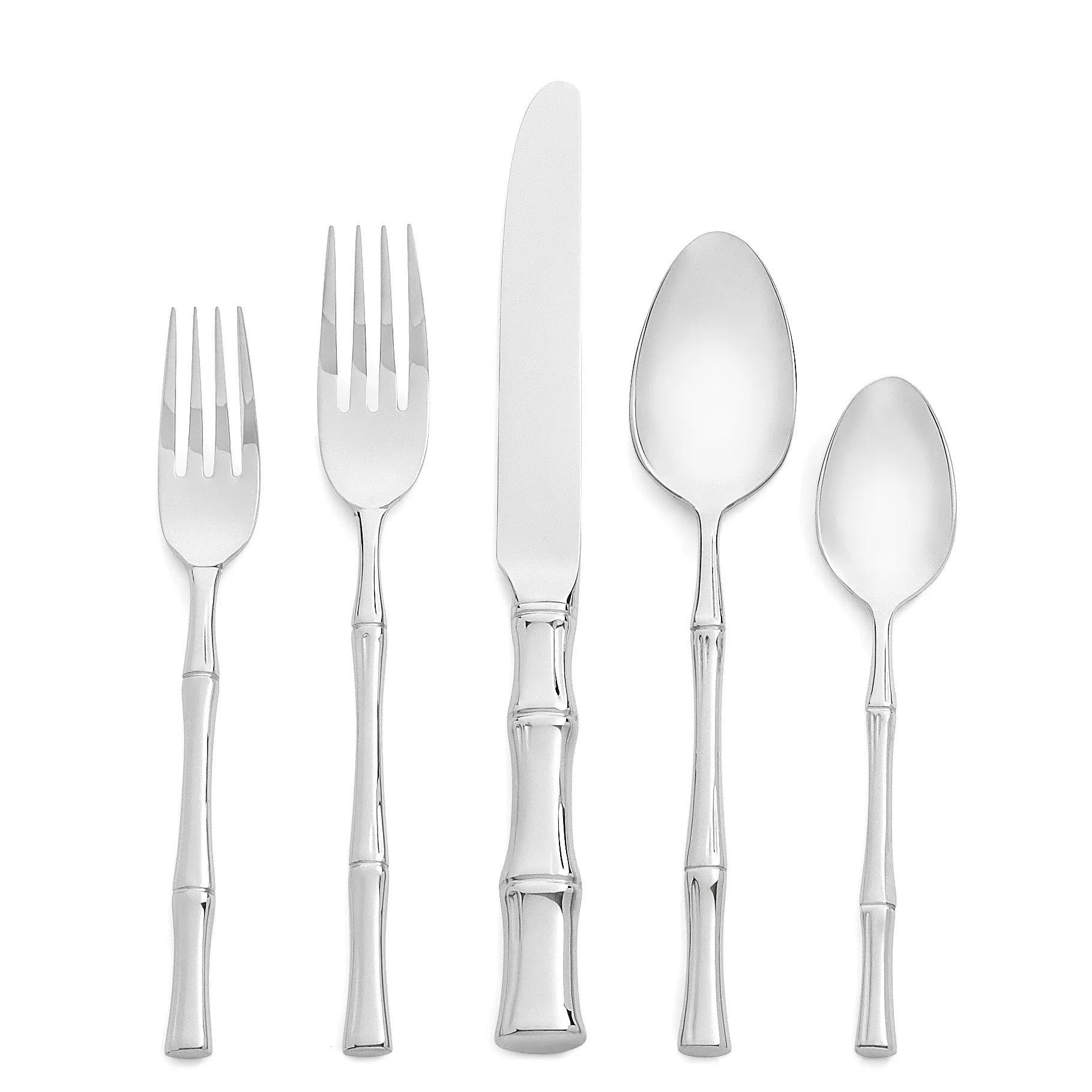 Bamboo Stainless Steel Flatware, Set of 5