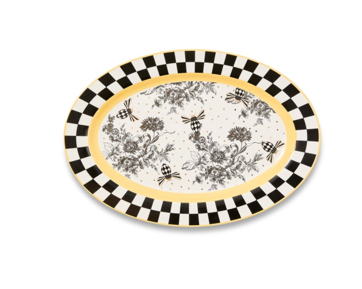 Bee Toile Oval Platter
