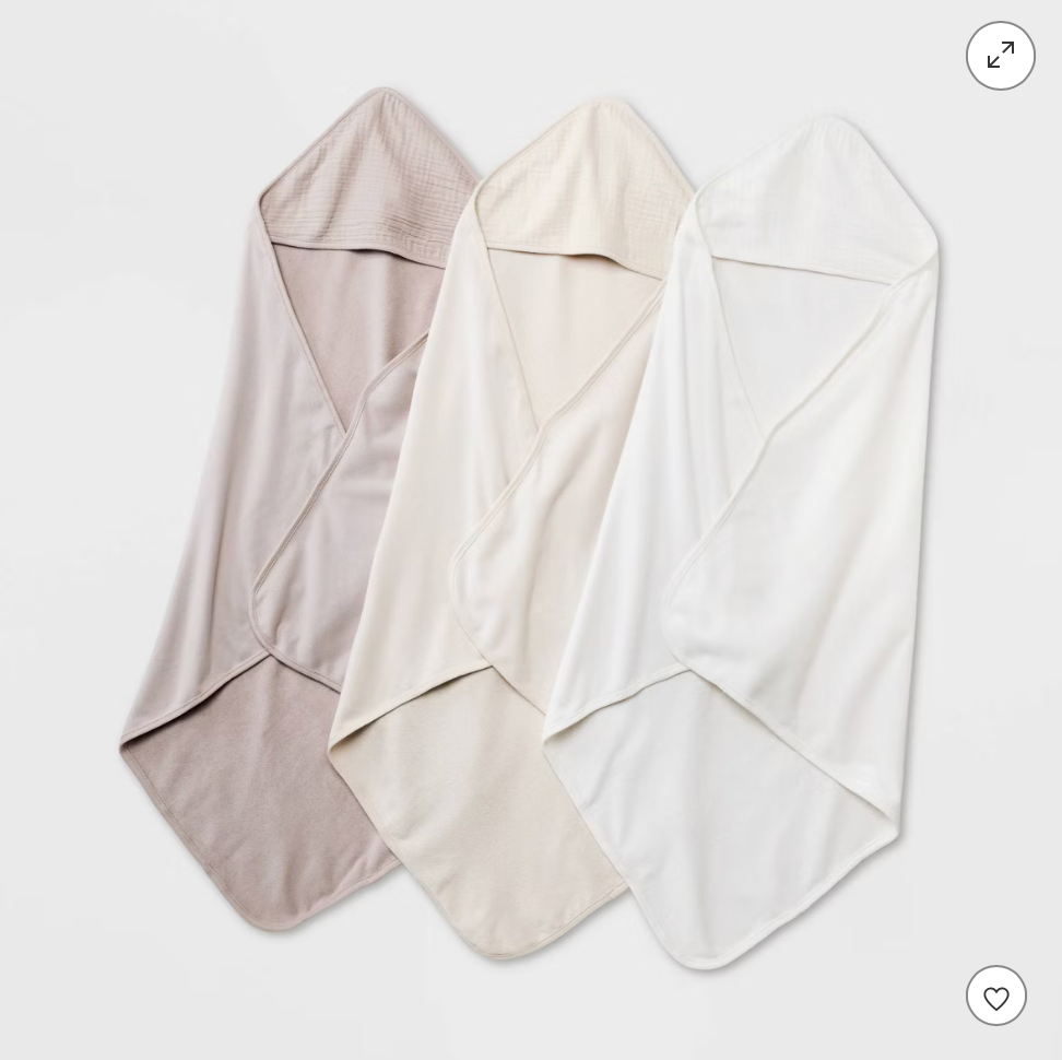 Baby 3pk Muslin Hooded Towel - Cloud Island™