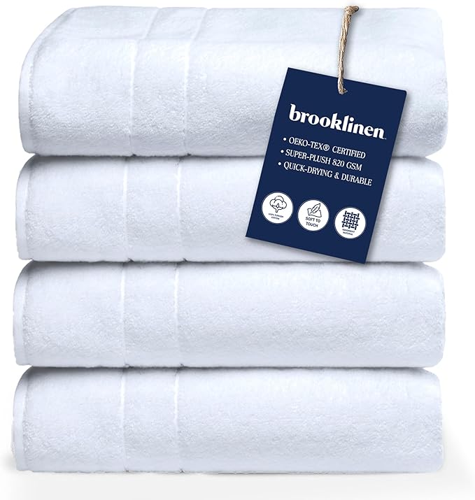 Brooklinen Super-Plush Turkish Cotton Bath Towel Set - Includes 4 Bath Towels