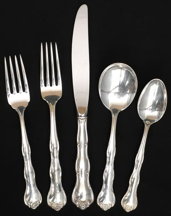 5 Piece Place Size Setting Rondo (Sterling, 1951, No Monograms) by Gorham Silver