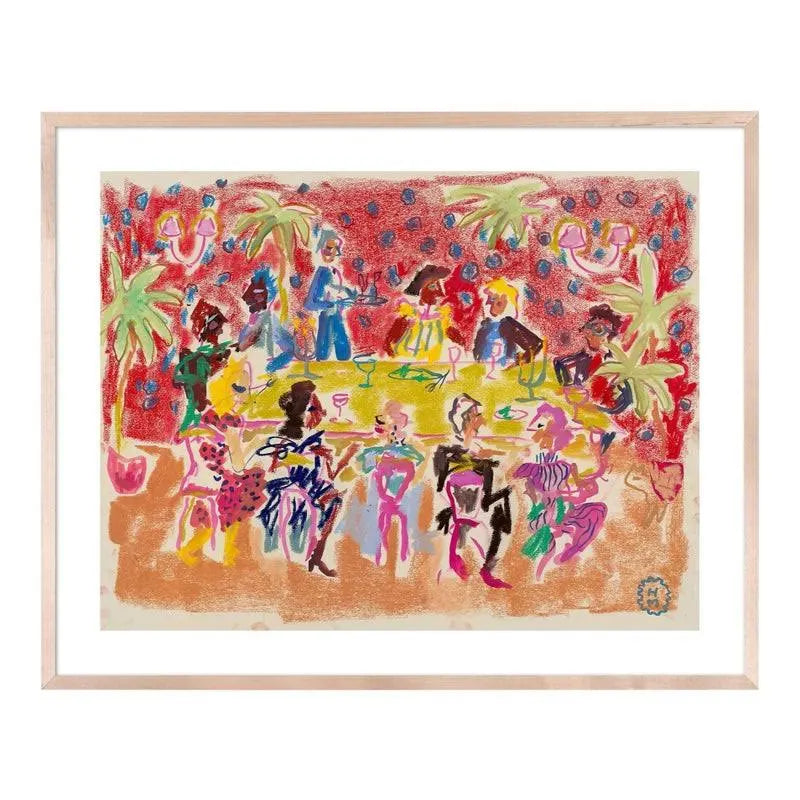 At a Dinner Party by Happy Monocal, Print 36'W x 1.5"D x 29"H
