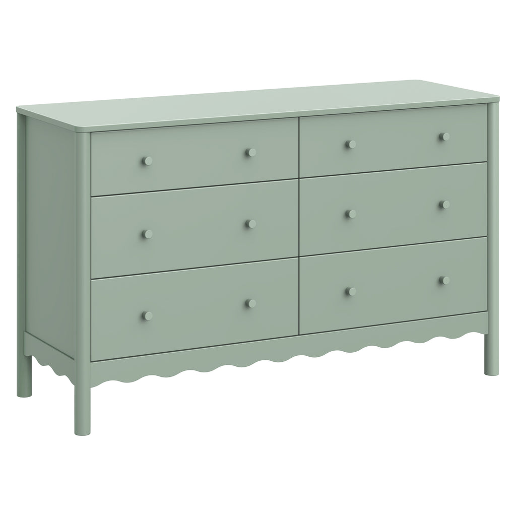Swell 6-Drawer Assembled Dresser in Light Sage