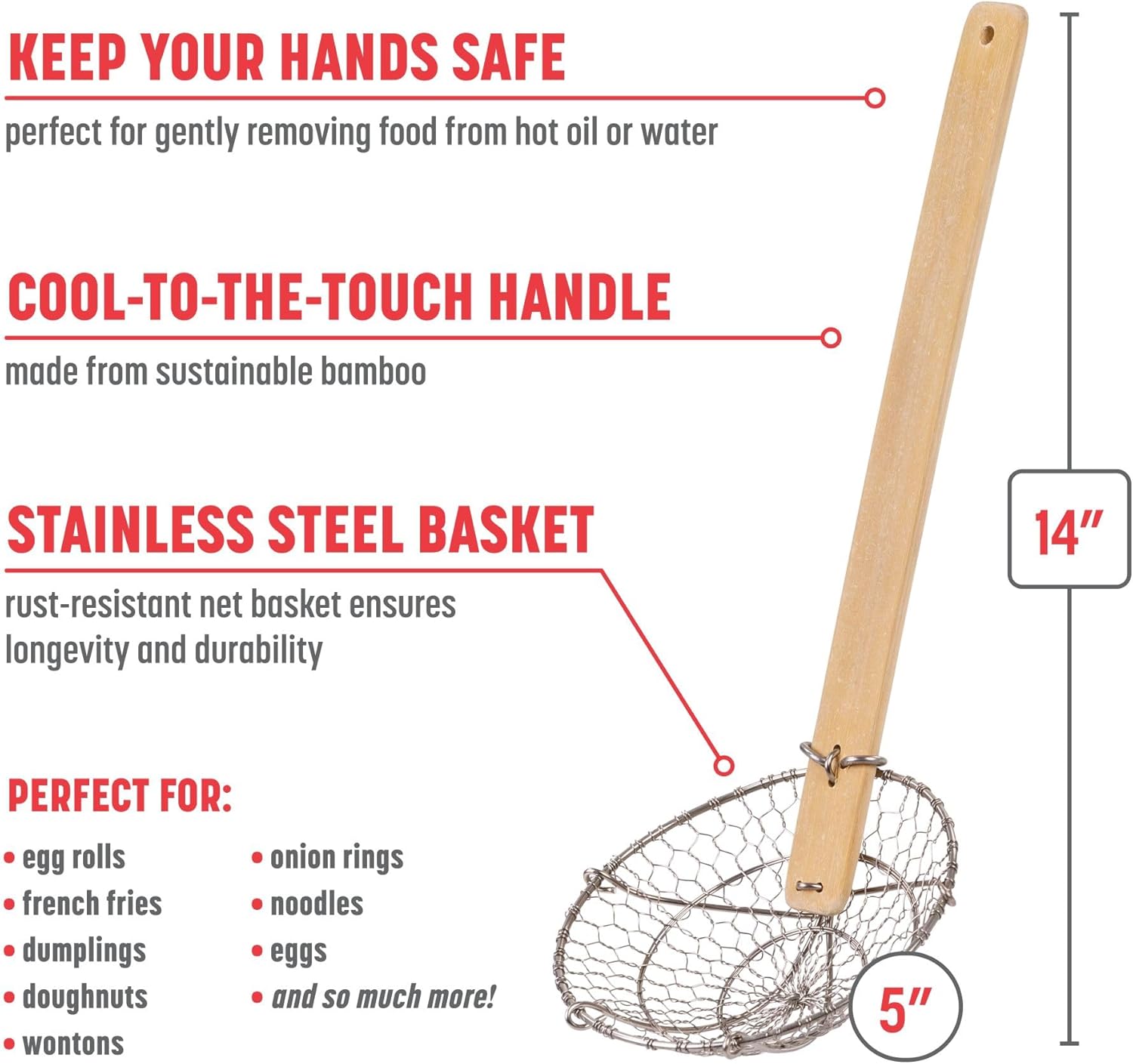 Stainless Steel Spider Strainer in Natural