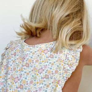 Baby Girls Marigold Floral Overalls