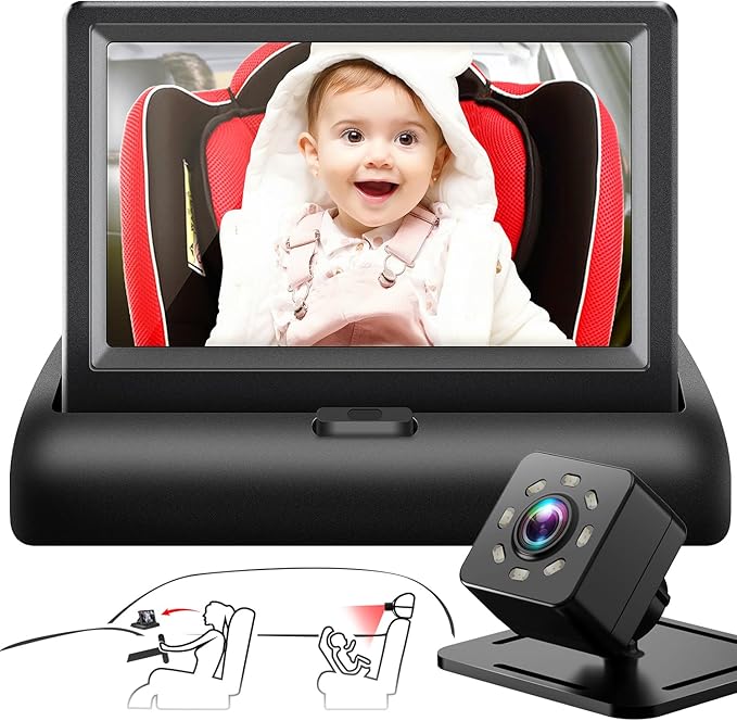 Baby Car Mirror with 4.3'' HD Night Vision Function Display