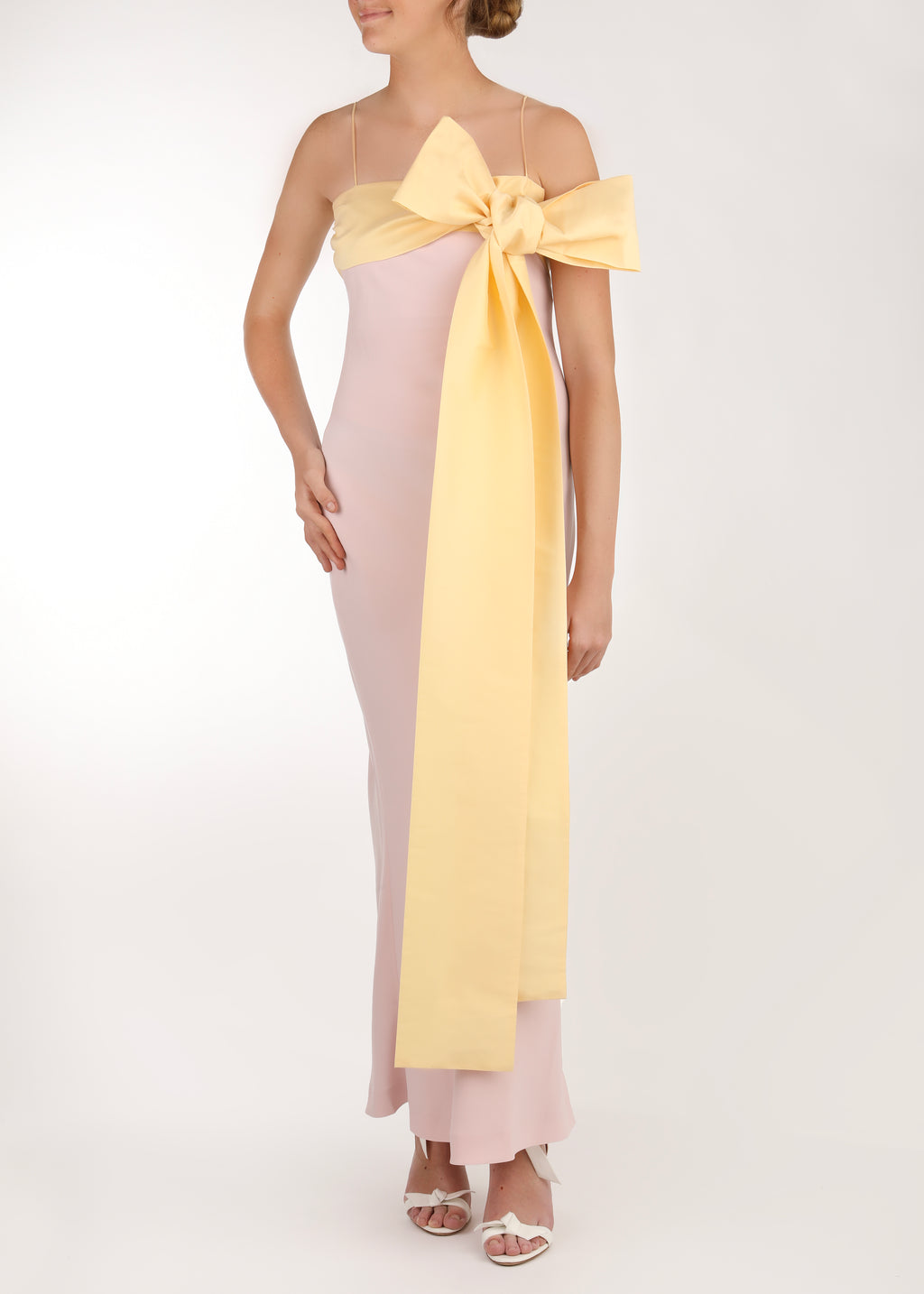 Bart Dress in Light Pink and Yellow