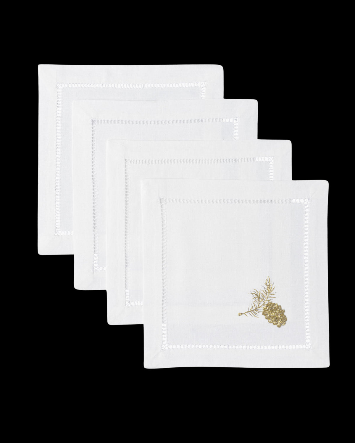 Pinecone Gold Cocktail Napkin Set