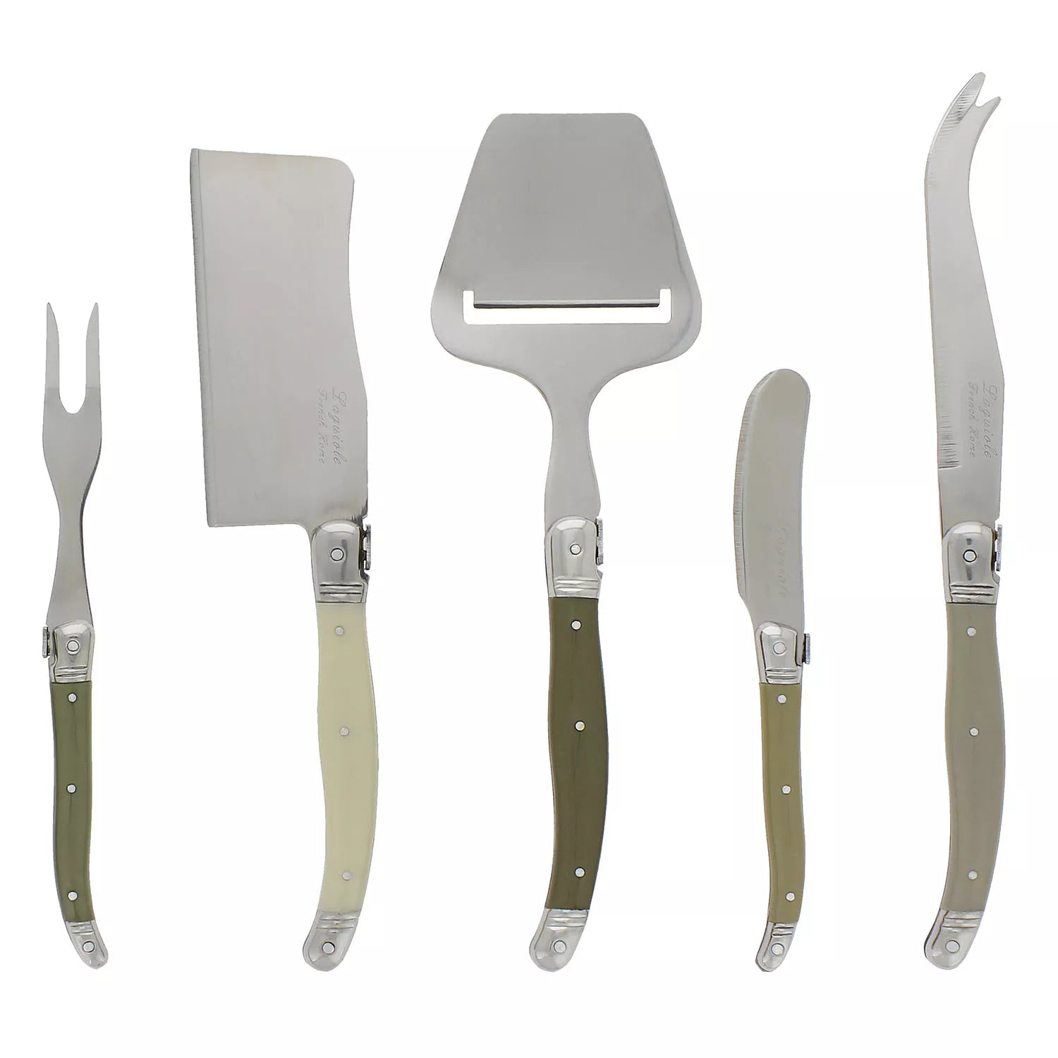 5-Piece Laguiole Cheese Knife, Fork and Slicer Set